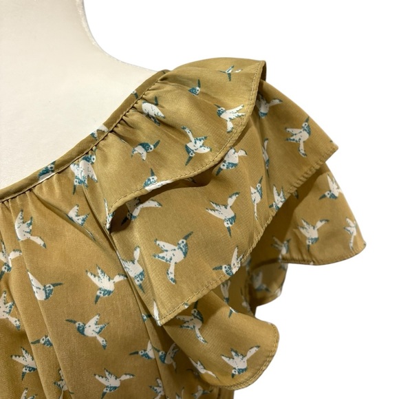 Blu Pepper, Chic Knee-Length Printed Dress, Medium, Tan, White - Picture 10 of 12